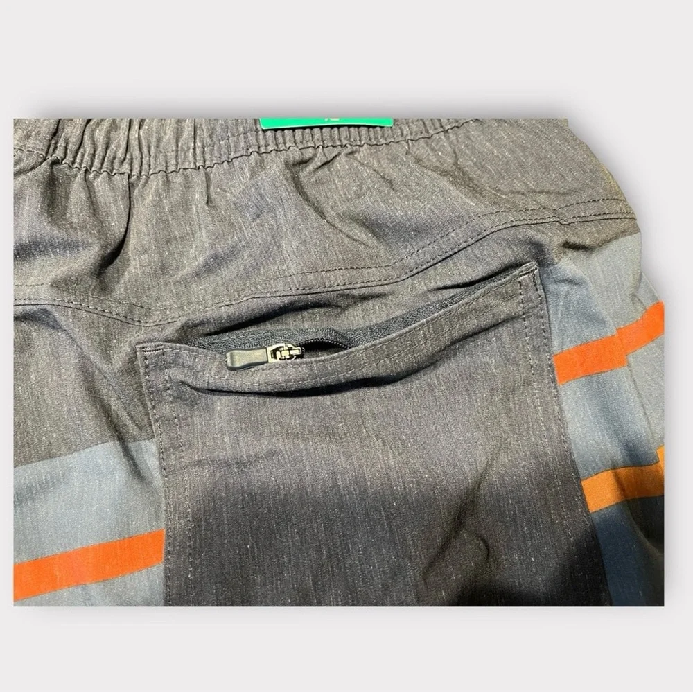Hang Ten Mens Swim Trunks Dark Blue Striped 9 Inch Inseam XL‎ New With Tags